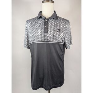 Tattoo Golf Mens M Polo Shirt Black White Houndstooth Print Athletic Performance